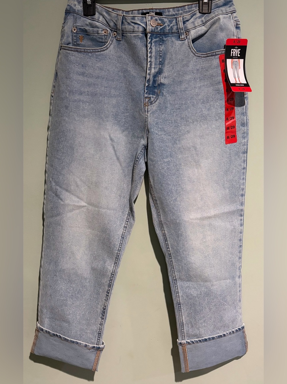 FRYE High Rise Cuffed Denim Jeans